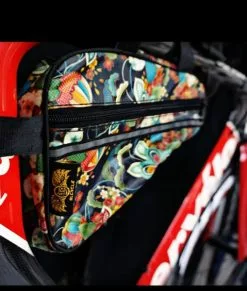 Japanese Floral Triangle Cycling Pouch/ Bags