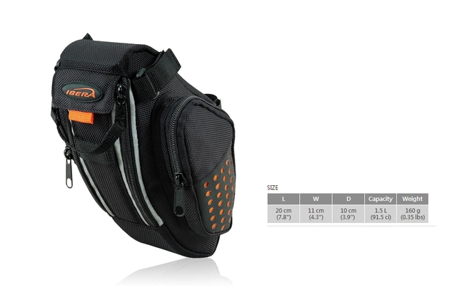 Ibera Strap-on Seat/Saddle Bag With Reflective Strip (1.5L Capacity) 2 Ibera Strap-on Seat/Saddle Bag With Reflective Strip (1.5L Capacity) - Bilde 2